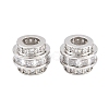 Brass Micro Pave Clear Cubic Zirconia European Beads KK-B186-19P-1