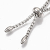 Tarnish Resistant Adjustable 304 Stainless Steel Slider Bracelets Making X-STAS-T050-030P-3