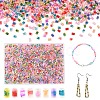 80G 8 Colors Two Tone Inside Colours Transparent Glass Seed Beads SEED-YW0003-18-1