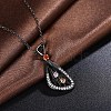 Fashion Brass Micro Pave Cubic Zirconia Pendant Necklaces NJEW-BB34096-3