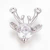 Christmas Brass Micro Pave Cubic Zirconia Pendants ZIRC-G166-03P-1