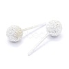 Textured 925 Sterling Silver Ball Stud Earrings EJEW-L202-004B-2