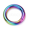 Rainbow Color PVD Vacuum Plating 304 Stainless Steel Spring Gate Rings Hand Polished STAS-E055-23M-1