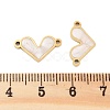 304 Stainless Steel White Enamel Connector Charms STAS-Z078-12G-3