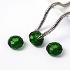 Fascinating No Metal Core Rondelle Dark Green Charm Glass Large Hole European Beads Fits Bracelets & Necklaces X-GDA007-18-2