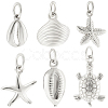 24Pcs 6 Styles Brass Pendants KK-BBC0022-75-1