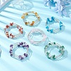 Natural Mixed Stone Chip & Glass & Brass Tube Beaded Bangles for Women BJEW-JB11265-1