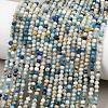 Natural Blue Azurite in Calcite Beads Strands X-G-P618-3mm-01-1