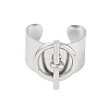 Non-Tarnish 304 Stainless Steel Circular & Rod-shaped Open Cuff Rings RJEW-C095-01P-2