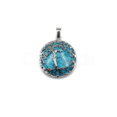 Synthetic Turquoise Pendants FIND-PW0025-04W-1