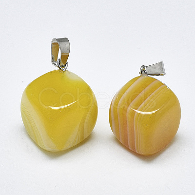 Natural Banded Agate/Striped Agate Pendants G-T122-19G-1