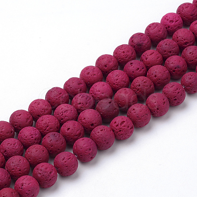 Synthetic Lava Rock Beads Strands G-S247-8mm-M-1-1