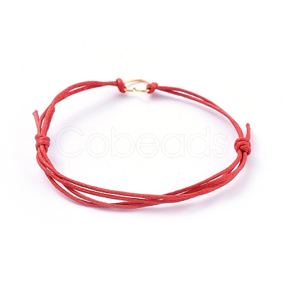 Adjustable Waxed Cotton Cord Bracelets BJEW-JB05064-03-1