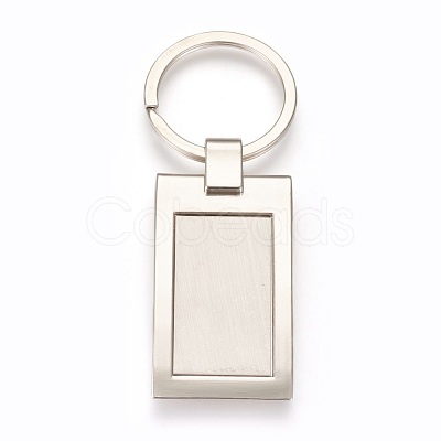Zinc Alloy Cabochon Settings Keychain KEYC-E028-03P-1