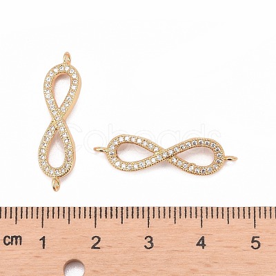 Brass Micro Pave Grade AAA Cubic Zirconia Links ZIRC-O009-09G-NR-1