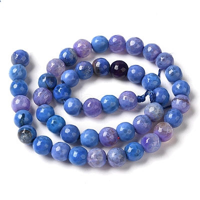 Dyed & Heated Natural Fire Crackle Agate Beads Strands G-P539-B01-03-1