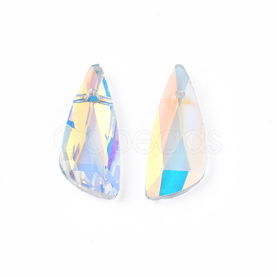 Pointed Back Glass Rhinestone Pendants EGLA-N006-034D-1