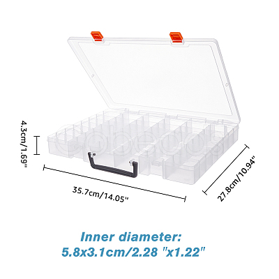 48 Grids Transparent Polypropylene(PP) Storage Box Organizer CON-WH0089-60A-1