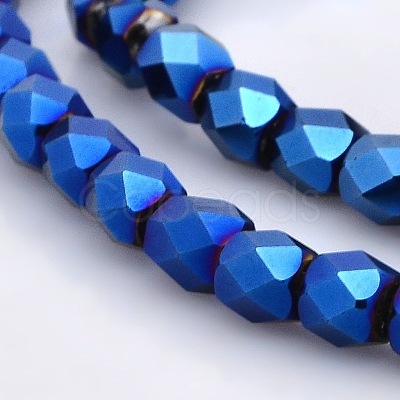 Full Plated Glass Faceted Drum Beads Strands GLAA-A032-6mm-FP02-1