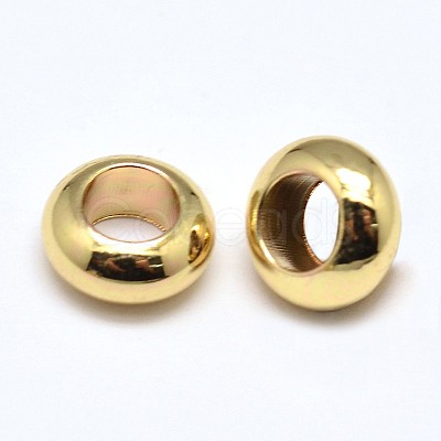 Brass Flat Round Spacer Beads X-KK-M085-10G-NR-1