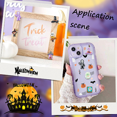 54Pcs 9 Styles Halloween Opaque Resin Decoden Cabochons RESI-SC0005-71A-1