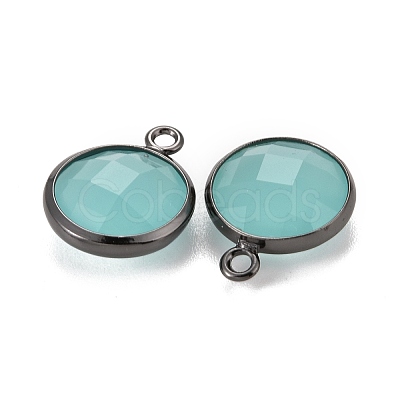 Brass Glass Charms KK-C228-01B-1