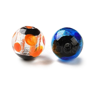 Handmade Silver Foil Glass Beads LAMP-F047-04C-1
