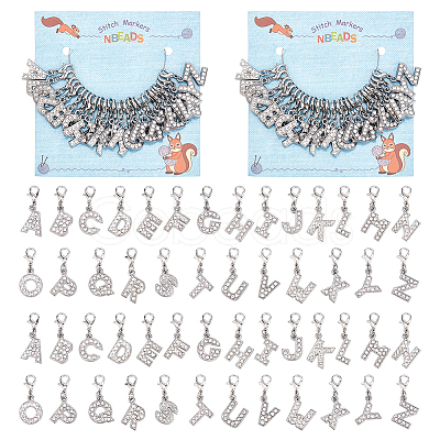 Letter A~Z Pendant Stitch Markers HJEW-AB00329-1