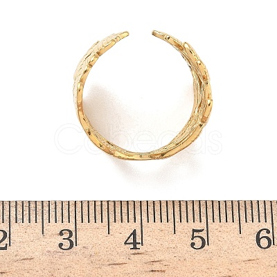 Adjustable 304 Stainless Steel Cuff Open Rings for Women LS-RJEW-Z122-03G-05-1