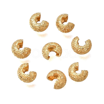 Brass Crimp Beads Covers KK-CBA1A60-05G-1