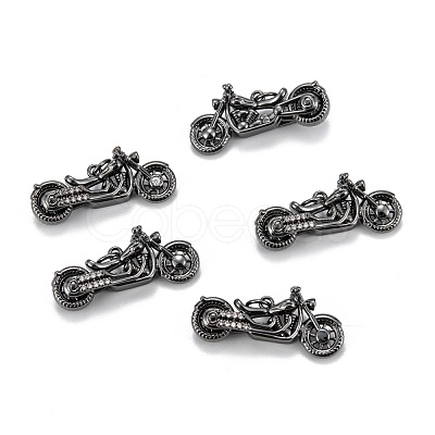 Brass Micro Pave Clear Cubic Zirconia Pendants ZIRC-P086-29-1