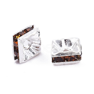 Brass Rhinestone Spacer Beads RSB072-06S-1
