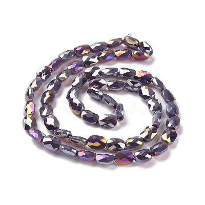 Faceted Electroplated Glass Beads Strands GLAA-G092-D02-1