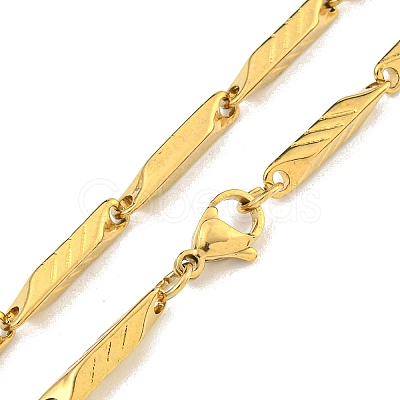 Ion Plating(IP) Golden 201 Stainless Steel Bar Link Necklaces NJEW-K270-10-1