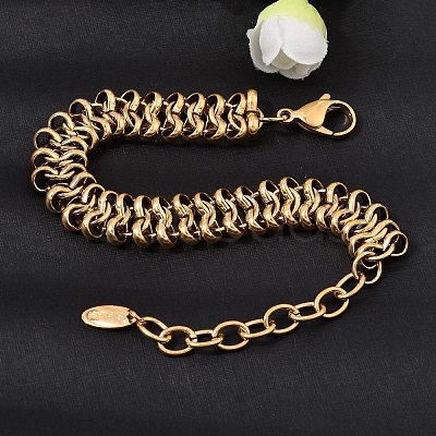 12MM 316L Surgical Stainless Steel Link Chain Bracelets SA-CBAB122-04G-1