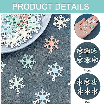 36Pcs 6 Colors Spray Painted Alloy Enamel Pendants ENAM-CA0001-25-1