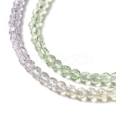 Transparent Gradient Color Glass Beads Strands X1-GLAA-H021-01B-11-1
