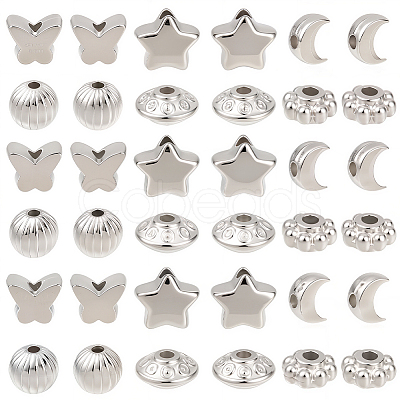 1200Pcs 6 Styles CCB Plastic Spacer Beads CCB-PA0001-09P-1