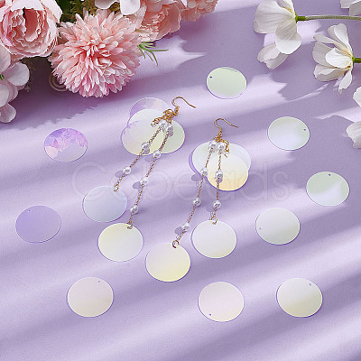 Iridescent PVC Paillette/Sequins Pendants PVC-PH0001-38A-1