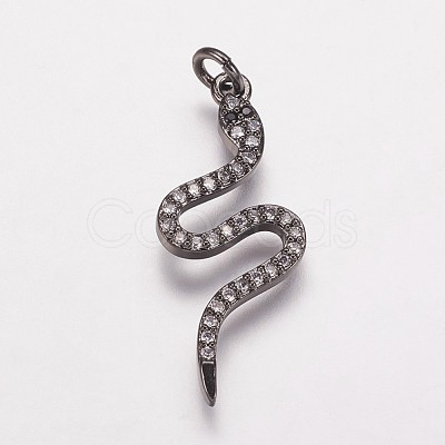 Brass Cubic Zirconia Pendants KK-P134-27-1