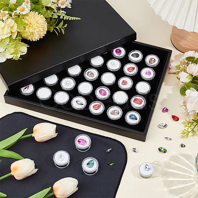 Acrylic Diamnond Gemstone Display Boxes CON-WH0089-170B-1