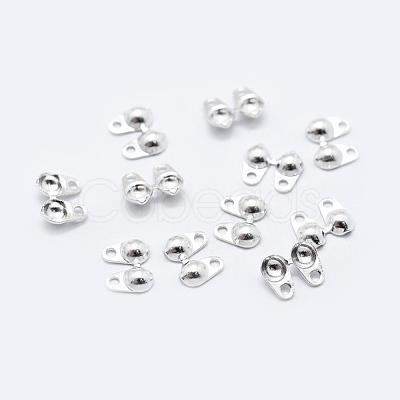 925 Sterling Silver Bead Tips Knot Covers STER-K167-001S-1
