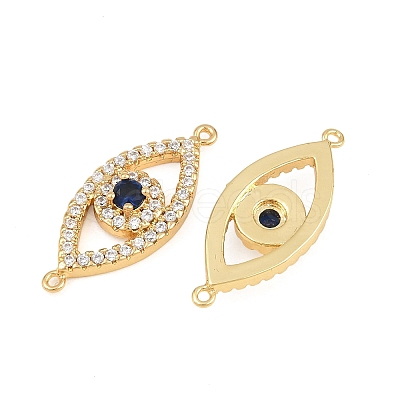 Brass Micro Pave Cubic Zirconia Connector Charms CU-CBAB719-01G-1