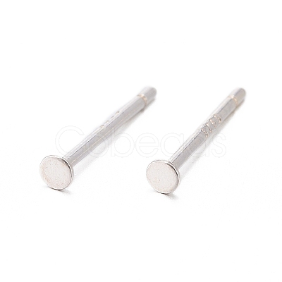 925 Sterling Silver Flat Pad Stud Earring Findings STER-K167-045A-S-1