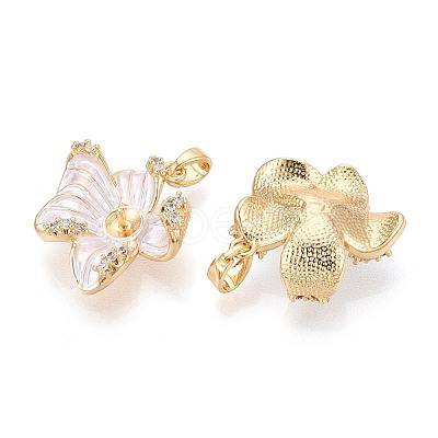 Spray Painted Brass Pave Cubic Zirconia Peg Bails KK-T072-29G-1