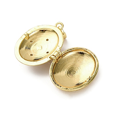Brass Enamel Locket Pendants KK-F912-05C-G-1