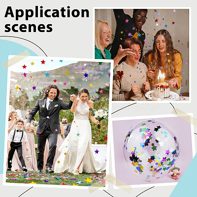150g PET Plastic Star Confetti DIY-HY0003-66A-1