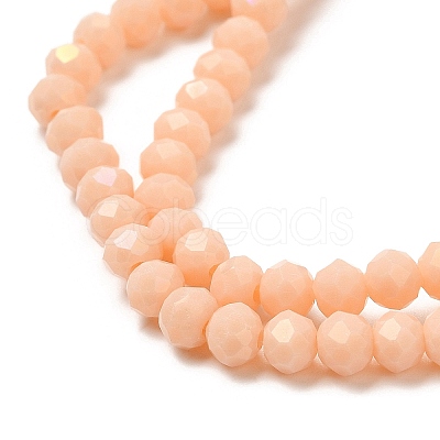 Electroplate Opaque Solid Color Glass Beads Strands EGLA-A034-P4mm-L19-1