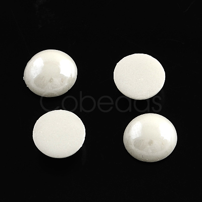 Pearlized Plated Opaque Glass Cabochons X-PORC-S801-6mm-M-1