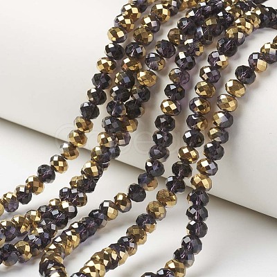 Electroplate Transparent Glass Beads Strands EGLA-A034-T4mm-O16-1